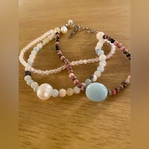 Vantel Pearls three strand bracelet with white pearl